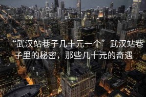 “武漢站巷子幾十元一個”武漢站巷子里的秘密，那些幾十元的奇遇