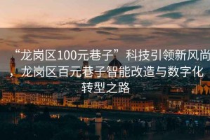 “龍崗區(qū)100元巷子”科技引領(lǐng)新風(fēng)尚，龍崗區(qū)百元巷子智能改造與數(shù)字化轉(zhuǎn)型之路