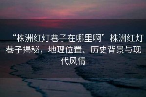 “株洲紅燈巷子在哪里啊”株洲紅燈巷子揭秘，地理位置、歷史背景與現(xiàn)代風情