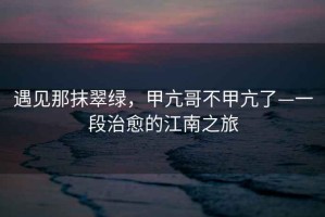 遇見那抹翠綠，甲亢哥不甲亢了—一段治愈的江南之旅