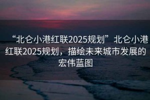“北侖小港紅聯(lián)2025規(guī)劃”北侖小港紅聯(lián)2025規(guī)劃，描繪未來城市發(fā)展的宏偉藍圖
