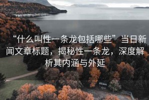 “什么叫性一條龍包括哪些”當(dāng)日新聞文章標(biāo)題，揭秘性一條龍，深度解析其內(nèi)涵與外延