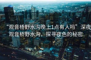 “觀音橋野水溝晚上1點(diǎn)有人嗎”深夜觀音橋野水溝，探尋夜色的秘密