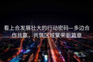 看上合發(fā)展壯大的行動密碼—多邊合作共贏，共筑區(qū)域繁榮新篇章