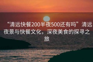 “清遠(yuǎn)快餐200半夜500還有嗎”清遠(yuǎn)夜景與快餐文化，深夜美食的探尋之旅
