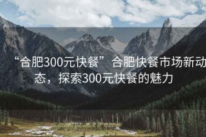 “合肥300元快餐”合肥快餐市場新動(dòng)態(tài)，探索300元快餐的魅力