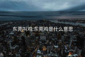 東莞叫雞:東莞雞是什么意思