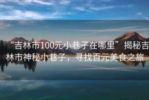 “吉林市100元小巷子在哪里”揭秘吉林市神秘小巷子，尋找百元美食之旅