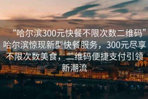 “哈爾濱300元快餐不限次數(shù)二維碼”哈爾濱驚現(xiàn)新型快餐服務(wù)，300元盡享不限次數(shù)美食，二維碼便捷支付引領(lǐng)新潮流