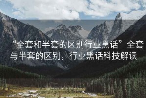 “全套和半套的區(qū)別行業(yè)黑話”全套與半套的區(qū)別，行業(yè)黑話科技解讀