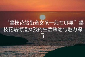 “攀枝花站街道女孩一般在哪里”攀枝花站街道女孩的生活軌跡與魅力探尋