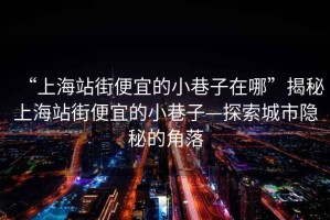 “上海站街便宜的小巷子在哪”揭秘上海站街便宜的小巷子—探索城市隱秘的角落