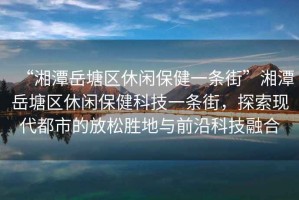 “湘潭岳塘區(qū)休閑保健一條街”湘潭岳塘區(qū)休閑保健科技一條街，探索現(xiàn)代都市的放松勝地與前沿科技融合