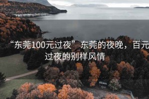 “東莞100元過夜”東莞的夜晚，百元過夜的別樣風(fēng)情