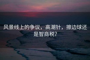 風(fēng)景線上的爭議，高潮針，擦邊球還是智商稅？
