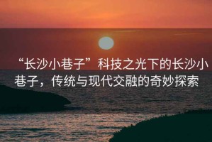 “長沙小巷子”科技之光下的長沙小巷子，傳統(tǒng)與現(xiàn)代交融的奇妙探索