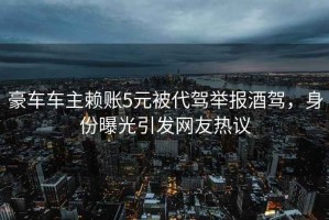 豪車車主賴賬5元被代駕舉報(bào)酒駕，身份曝光引發(fā)網(wǎng)友熱議