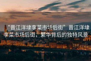“晉江洋埭李菜市場(chǎng)后街”晉江洋埭李菜市場(chǎng)后街，繁華背后的獨(dú)特風(fēng)景