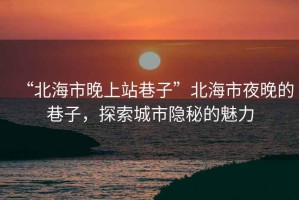 “北海市晚上站巷子”北海市夜晚的巷子，探索城市隱秘的魅力
