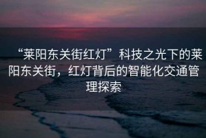 “萊陽(yáng)東關(guān)街紅燈”科技之光下的萊陽(yáng)東關(guān)街，紅燈背后的智能化交通管理探索