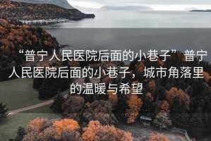 “普寧人民醫(yī)院后面的小巷子”普寧人民醫(yī)院后面的小巷子，城市角落里的溫暖與希望