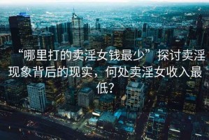 “哪里打的賣淫女錢最少”探討賣淫現(xiàn)象背后的現(xiàn)實，何處賣淫女收入最低？