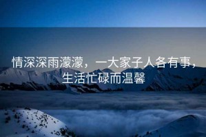 情深深雨濛濛，一大家子人各有事，生活忙碌而溫馨