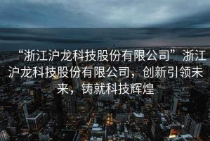 “浙江滬龍科技股份有限公司”浙江滬龍科技股份有限公司，創(chuàng)新引領(lǐng)未來，鑄就科技輝煌