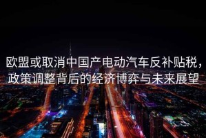 歐盟或取消中國產(chǎn)電動汽車反補貼稅，政策調(diào)整背后的經(jīng)濟博弈與未來展望