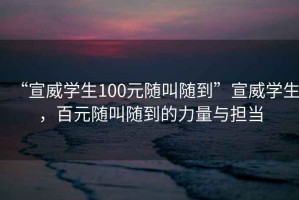 “宣威學(xué)生100元隨叫隨到”宣威學(xué)生，百元隨叫隨到的力量與擔(dān)當(dāng)
