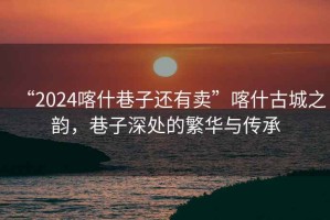 “2024喀什巷子還有賣”喀什古城之韻，巷子深處的繁華與傳承