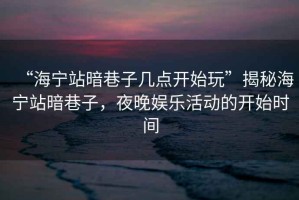 “海寧站暗巷子幾點(diǎn)開始玩”揭秘海寧站暗巷子，夜晚娛樂活動(dòng)的開始時(shí)間