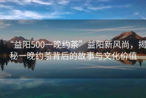“益陽500一晚約茶”益陽新風(fēng)尚，揭秘一晚約茶背后的故事與文化價值