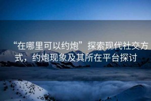 “在哪里可以約炮”探索現(xiàn)代社交方式，約炮現(xiàn)象及其所在平臺(tái)探討