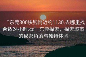“東莞300塊錢(qián)附近約1130.去哪里找合適24小時(shí).cc”東莞探索，探索城市的秘密角落與獨(dú)特體驗(yàn)
