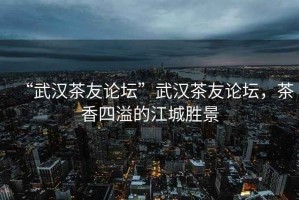 “武漢茶友論壇”武漢茶友論壇，茶香四溢的江城勝景