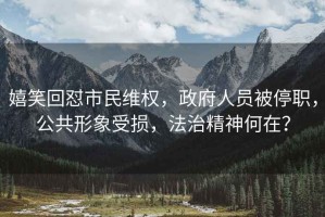 嬉笑回懟市民維權(quán)，政府人員被停職，公共形象受損，法治精神何在？
