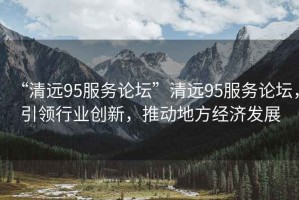 “清遠(yuǎn)95服務(wù)論壇”清遠(yuǎn)95服務(wù)論壇，引領(lǐng)行業(yè)創(chuàng)新，推動(dòng)地方經(jīng)濟(jì)發(fā)展