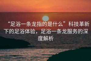 “足浴一條龍指的是什么”科技革新下的足浴體驗，足浴一條龍服務(wù)的深度解析