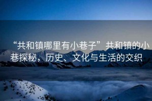 “共和鎮(zhèn)哪里有小巷子”共和鎮(zhèn)的小巷探秘，歷史、文化與生活的交織