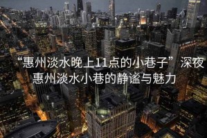“惠州淡水晚上11點的小巷子”深夜惠州淡水小巷的靜謐與魅力