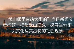 “武山哪里有站大街的”當(dāng)日新聞文章標(biāo)題，揭秘武山現(xiàn)象，探尋當(dāng)?shù)亟诸^文化及其獨(dú)特的社會(huì)現(xiàn)象