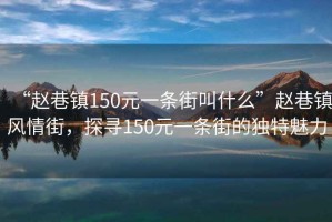 “趙巷鎮(zhèn)150元一條街叫什么”趙巷鎮(zhèn)風(fēng)情街，探尋150元一條街的獨(dú)特魅力