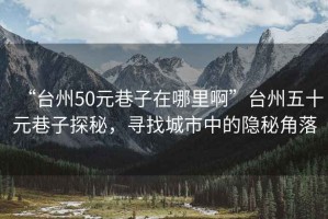 “臺(tái)州50元巷子在哪里啊”臺(tái)州五十元巷子探秘，尋找城市中的隱秘角落