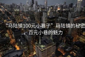 “馬陸鎮(zhèn)100元小巷子”馬陸鎮(zhèn)的秘密，百元小巷的魅力