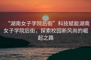 “湖南女子學(xué)院后街”科技賦能湖南女子學(xué)院后街，探索校園新風(fēng)尚的崛起之路