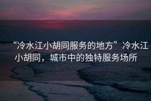 “冷水江小胡同服務(wù)的地方”冷水江小胡同，城市中的獨(dú)特服務(wù)場(chǎng)所