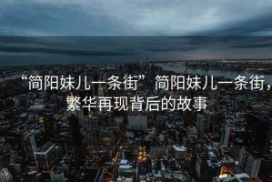“簡(jiǎn)陽妹兒一條街”簡(jiǎn)陽妹兒一條街，繁華再現(xiàn)背后的故事