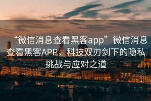 “微信消息查看黑客app”微信消息查看黑客APP，科技雙刃劍下的隱私挑戰(zhàn)與應(yīng)對之道