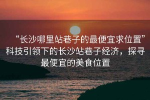“長沙哪里站巷子的最便宜求位置”科技引領下的長沙站巷子經(jīng)濟，探尋最便宜的美食位置